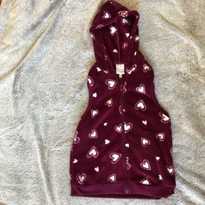 Girls Maroon w/ Hearts Vest